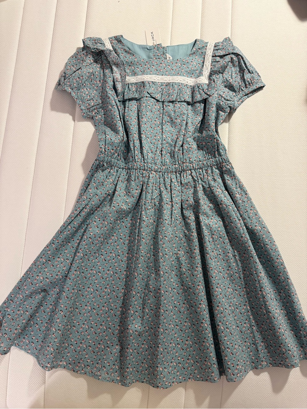 Janie and Jack Teal Floral Ruffle Dress